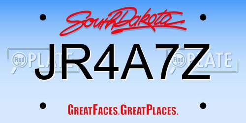 JR4A7Z South Dakota License Plate