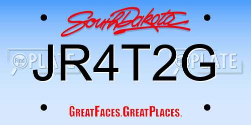 JR4T2G South Dakota License Plate