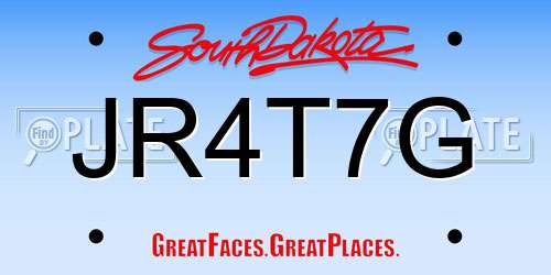JR4T7G South Dakota License Plate
