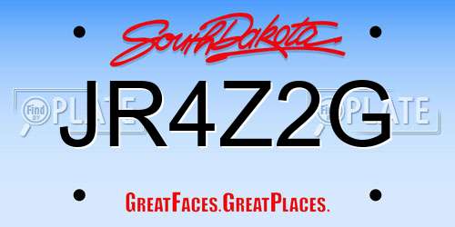 JR4Z2G South Dakota License Plate