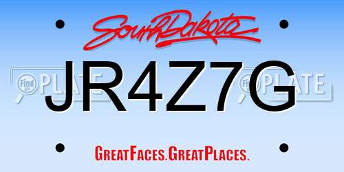 JR4Z7G South Dakota License Plate