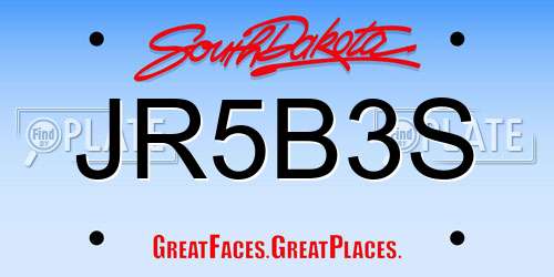 JR5B3S South Dakota License Plate