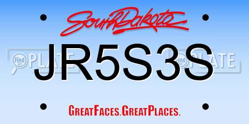 JR5S3S South Dakota License Plate