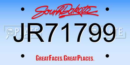JR71799 South Dakota License Plate
