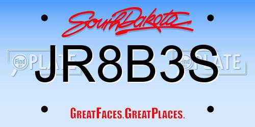 JR8B3S South Dakota License Plate