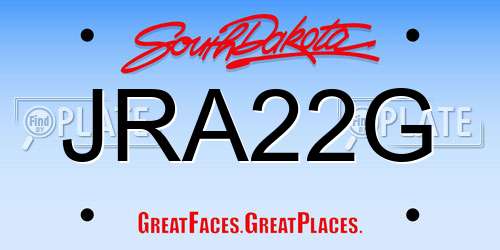JRA22G South Dakota License Plate