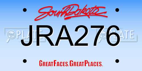JRA276 South Dakota License Plate