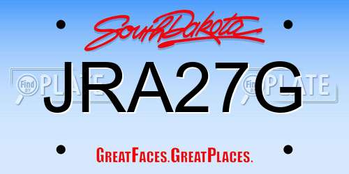 JRA27G South Dakota License Plate