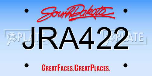 JRA422 South Dakota License Plate