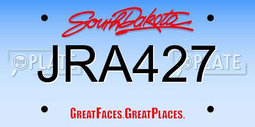 JRA427 South Dakota License Plate