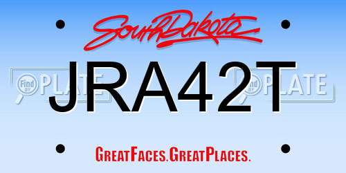 JRA42T South Dakota License Plate