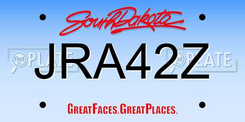 JRA42Z South Dakota License Plate