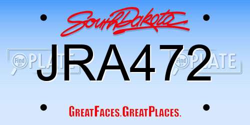 JRA472 South Dakota License Plate