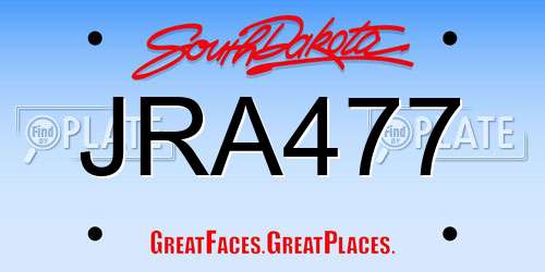 JRA477 South Dakota License Plate