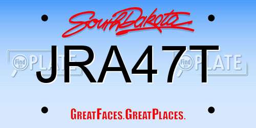 JRA47T South Dakota License Plate
