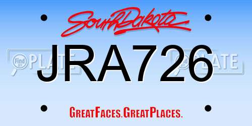 JRA726 South Dakota License Plate