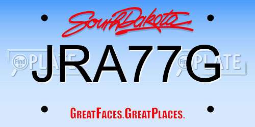 JRA77G South Dakota License Plate
