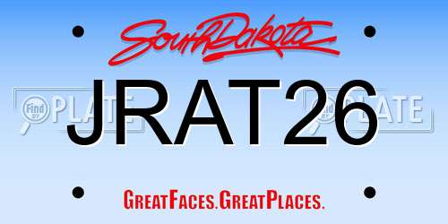 JRAT26 South Dakota License Plate