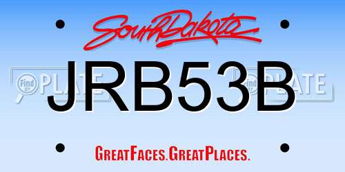 JRB53B South Dakota License Plate