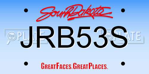 JRB53S South Dakota License Plate