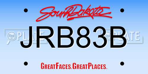 JRB83B South Dakota License Plate