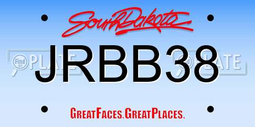 JRBB38 South Dakota License Plate