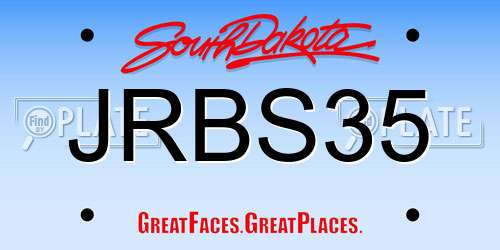 JRBS35 South Dakota License Plate