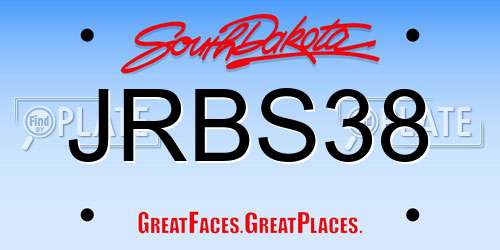 JRBS38 South Dakota License Plate