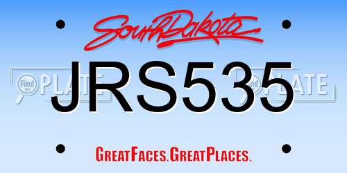 JRS535 South Dakota License Plate