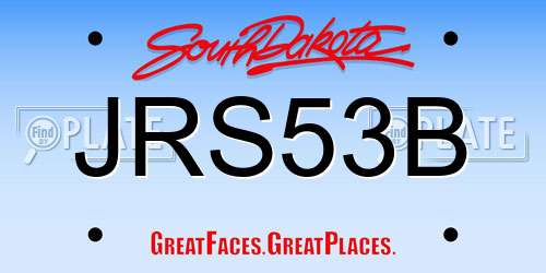 JRS53B South Dakota License Plate