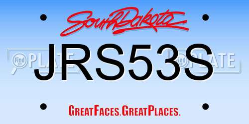 JRS53S South Dakota License Plate
