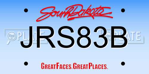JRS83B South Dakota License Plate
