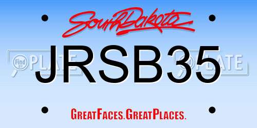 JRSB35 South Dakota License Plate