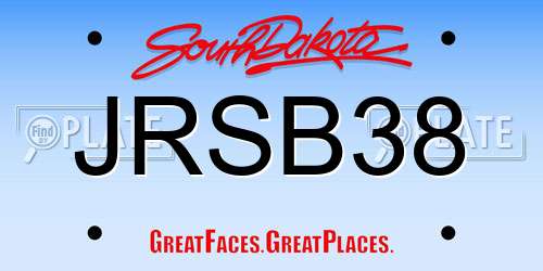JRSB38 South Dakota License Plate