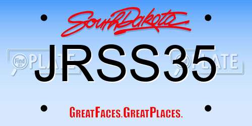 JRSS35 South Dakota License Plate
