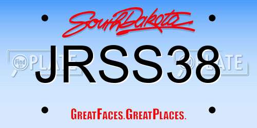 JRSS38 South Dakota License Plate