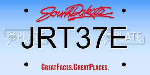 JRT37E South Dakota License Plate