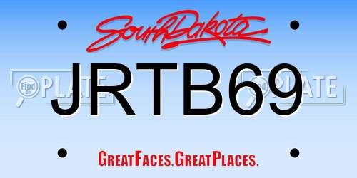 JRTB69 South Dakota License Plate
