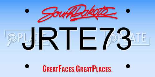 JRTE73 South Dakota License Plate
