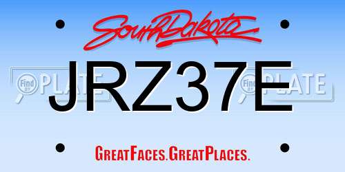 JRZ37E South Dakota License Plate