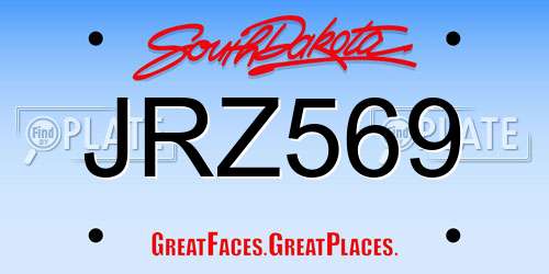 JRZ569 South Dakota License Plate