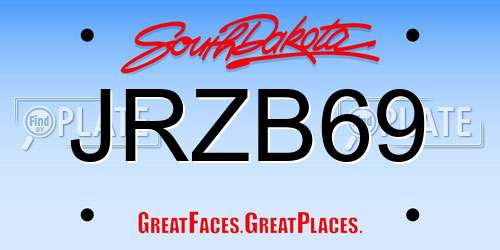 JRZB69 South Dakota License Plate