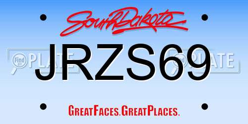 JRZS69 South Dakota License Plate