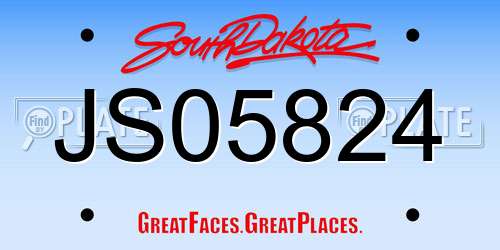 JS05824 South Dakota License Plate