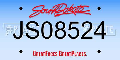 JS08524 South Dakota License Plate