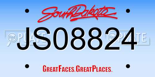 JS08824 South Dakota License Plate