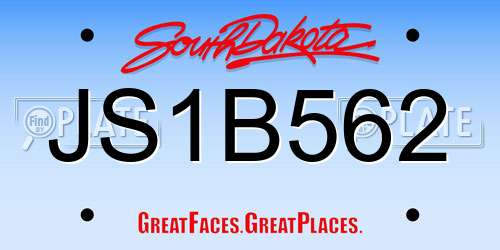 JS1B562 South Dakota License Plate