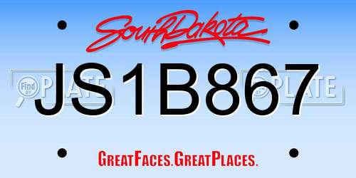 JS1B867 South Dakota License Plate