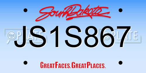JS1S867 South Dakota License Plate