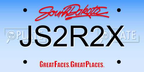 JS2R2X South Dakota License Plate